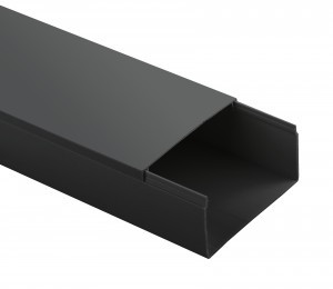 ЭРА кабель-канал ПВХ 80х60 черный 2м (8м в уп., цена за 1м) KK-B-80-60 61659