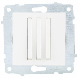 OVIVO мех. выкл. СУ 3 кл. 10А (узкая клавиша) белый (ко всем рамкам) 610-000201-254