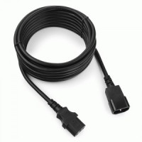 Cablexpert шнур сетевой розетка C13 - вилка C14 (удл-ль для ПК, ИБП) 5м, 16A,3x1мм., черн., земл.