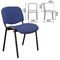 Стул для персонала и посетителей &quot;ИЗО&quot;, черный каркас, ткань черно-синяя (В-12)