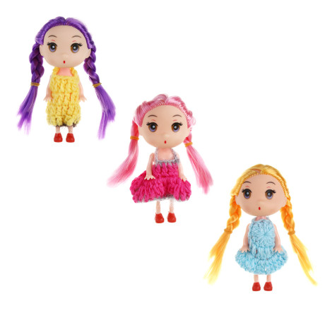 ИГРОЛЕНД Кукла 11 см с аксессуарами, PP, ABS, 21,5х4,5х16,5см, 3 дизайна