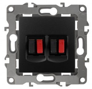 ЭРА 12 мех. роз. СУ аудио, двойная, антрацит, автоклеммы 12-3112-05 3796