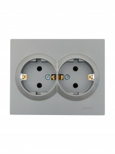 Lezard VESNA роз. земля СУ 2 мест. 16А платина. (Керамика) (корп. ABS) 742-3500-127