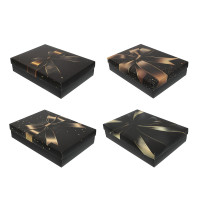 Коробка складная 32x23x7,2см, бумага, 4 дизайна
