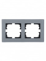 Lezard VESNA рамка акрил СУ 2 мест., гориз., асфальт матовый 742-M6980-147