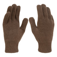 Перчатки трикотажные, акрил, двойные, коричневый, двойная манжета Сибртех