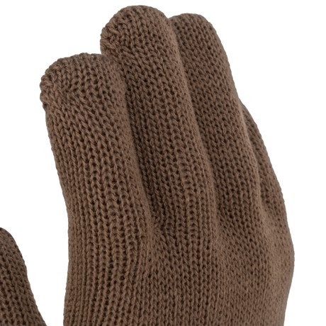 Перчатки трикотажные, акрил, двойные, коричневый, двойная манжета Сибртех