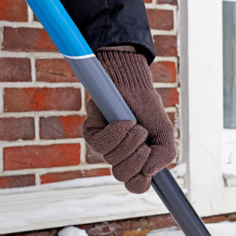 Перчатки трикотажные, акрил, двойные, коричневый, двойная манжета Сибртех