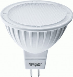 Navigator MR16 GU5.3 220V 5W(400lm) 6500K 6K мат. 40x50 пласт NLL-MR16-5-230-6.5K-GU5.3 (20!) 94382