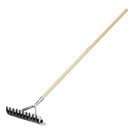 Грабли двусторонние аэраторные, стальные, зубъя 11/21шт, 340 мм, деревянный черенок, BASE Palisad