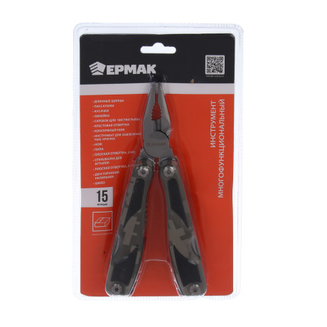 ЕРМАК Набор многофункциональный, 15 функций, нерж. сталь