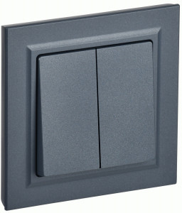 IEK BRITE выкл. СУ 2 кл. 10А, 230В, маренго ВСР10-2-0-БрМ BR-V20-0-10-K35-F