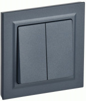 IEK BRITE выкл. СУ 2 кл. 10А, 230В, маренго ВСР10-2-0-БрМ BR-V20-0-10-K35-F