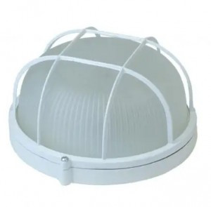 Gauss св-к влагозащит. круг решетка баня/сауна 130° IP54 255х240х115 100W E27 НБП бел 926602111