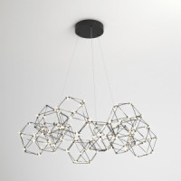 Eurosvet св-к подвес. LED 55W 4000K 3114lm 850х930х1500 мет чер жемч Uma 90169/12 Умный дом a061154