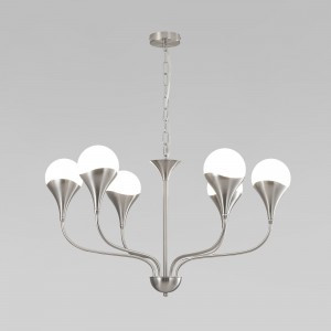 Eurosvet св-к подвесной 6x20W G9 800х800х900 металл белый/никель Calyx 60169/6 a068276