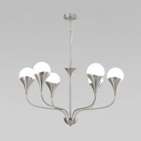 Eurosvet св-к подвесной 6x20W G9 800х800х900 металл белый/никель Calyx 60169/6 a068276