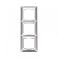 KRANZ DEA Рамка 3 мест. (горизонт.) Серебряный металлик KR-78-0287