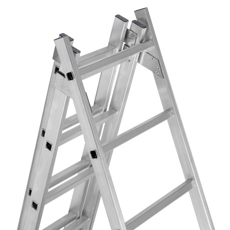 Лестница, 3 х 11 ступеней, алюминиевая, трехсекционная, Сибртех