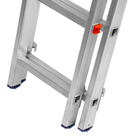 Лестница, 3 х 11 ступеней, алюминиевая, трехсекционная, Сибртех