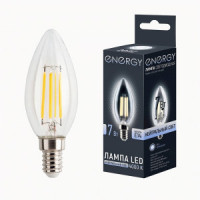 Energy лампа св/д свеча С35F E14 7W(660lm) 4000К 4К 38x100 стекло, филамент(нитев) (10!) 109297