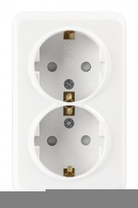 Smartbuy Юпитер роз. ОУ 2-мест. 16А земля белая с защ. штор. (SBE-03w-16-S2-1Z)