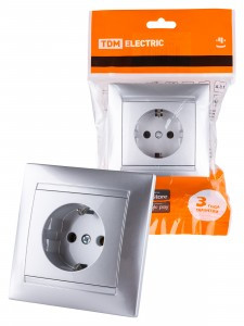 TDM Лама роз. СУ 1 мест. 16А серебр. металлик (земля) (10!) SQ1815-0223