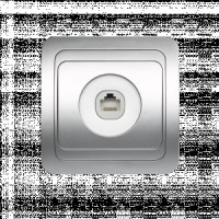 Smartbuy Марс роз. СУ компьютерная RJ-45 1-местная серебро  (SBE-02s-S1-RJ)