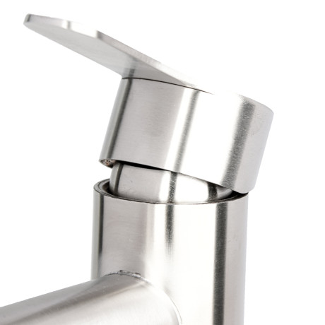 СоюзКран Смеситель для раковины, керам. картридж 35мм, нерж. сталь, SS02-M118