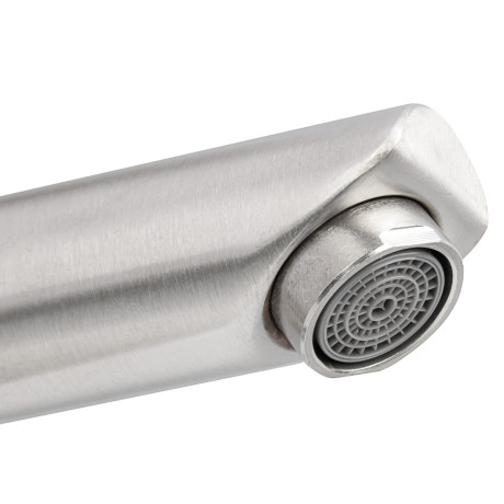 СоюзКран Смеситель для раковины, керам. картридж 35мм, нерж. сталь, SS02-M118