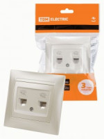 TDM Лама роз. СУ 1 мест. тел. двойная RJ11  перламутр SQ1815-0818