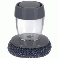 Губка для посуды с емкостью 75мл д/моющего средства, 7,5*7,5*9см, KB-12 106724 Рыжий кот