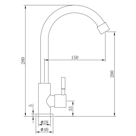 СоюзКран Кран для холодной воды, керам. картридж 25мм, нерж. сталь, SS06-R332