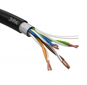 ЭРА кабель витая пара F/UTP 4х2х24 AWG Cat5e CU, OUTDOOR, черный, 305м (цена за м)