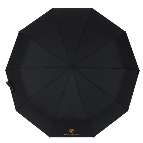 BY BEYOURSELF Зонт-автомат с деревянной ручкой, полиэстер, пластик, сплав, d110см, 10 спиц, черный