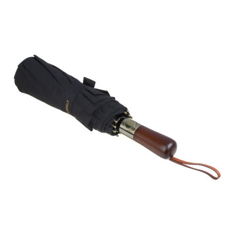 BY BEYOURSELF Зонт-автомат с деревянной ручкой, полиэстер, пластик, сплав, d110см, 10 спиц, черный