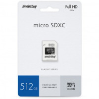 Флэш-карта (памяти) micro SDXC Smartbuy 512GB Class10 UHS (адаптер SD)