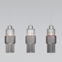 EUROSVET св-к подвес. 3x40W E27 метал.хром/стекло дымч 580х110х1200 a055489