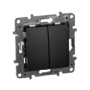 IEK ETIKA Plus мех. выкл./перекл. СУ 2 кл. антрацит авт. зажим 672612