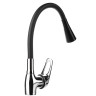 RAIN Смеситель для кухни Веста, гибкий излив, картридж 35мм, латунь, черный/хром