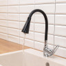RAIN Смеситель для кухни Веста, гибкий излив, картридж 35мм, латунь, черный/хром