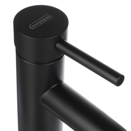 СоюзКран Смеситель для раковины, керам. картридж 35мм, нерж. сталь, черный SS02-M132