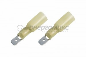 REXANT клемма плоская изол. термоусаживаемая (КПИт штекер - 6.35мм 4-6мм, цена за шт (100!), 08-035