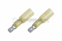 REXANT клемма плоская изол. термоусаживаемая (КПИт штекер - 6.35мм 4-6мм, цена за шт (100!), 08-035