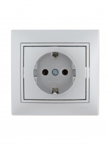 Lezard Мира роз. СУ 1 мест. 16А металлик серый (земля, керамика, корпус PC) 701-1010-122