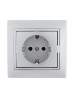 Lezard Мира роз. СУ 1 мест. 16А металлик серый (земля, керамика, корпус PC) 701-1010-122