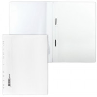 Скоросшиватель пластиковый с перфорацией BRAUBERG, А4, 140/180 мкм, белый, 226585