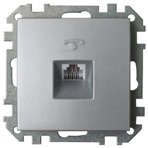 Bylectrica СТИЛЬ мех. розетки телефонной серебро, (ТР4-037 серебро)