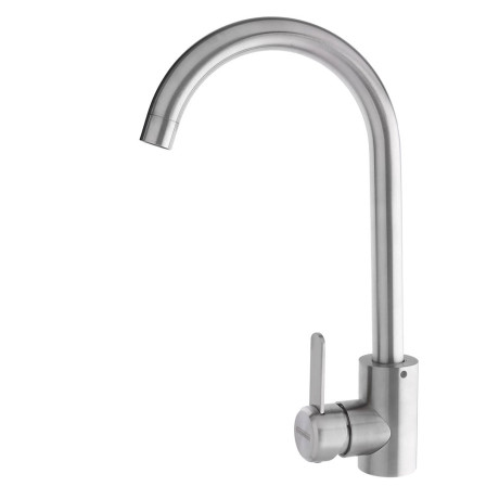 СоюзКран Смеситель для кухни, поворотный излив 35см, керам. картридж 35мм, нерж. сталь, SS01-R133