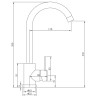 СоюзКран Смеситель для кухни, поворотный излив 35см, керам. картридж 35мм, нерж. сталь, SS01-R133